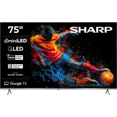 GOOGLE 4T-C75JPx QLED Mini LED-téléviseur (189 cm/75 pouces, 4K Ultra HD, Google TV)