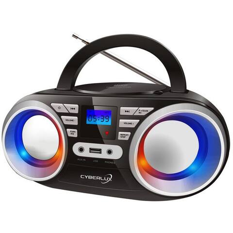 Cyberlux Cyberlux CL-800 tragbarer lecteur CD (CD, tragbar,Boombox,LED-Disco-Beleuchtung,FM radio avec MP3 USB)