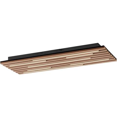 Otto Home OTTO home Deckenluminaire Ullii Akustikpaneele, LED fest integriert, Warmweiß, schwarze LED Diffuser, Holz,