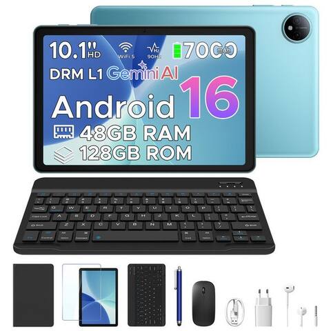 Pockam POCKAM P10 10 pouces Android 16 tablette avec clavier, 128GB ROM, 8800mAh, 120Hz tablette (10", 128 GB,