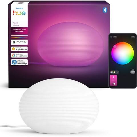 PHILIPS Hue LED Tischluminaire White & Color Ambiance Flourish, Abschaltautomatik, Bluetooth, CCT - über