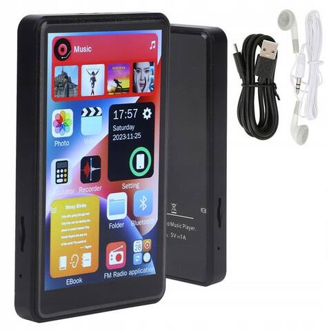 Twufy TWUFY 16GB MP3 Player Bluetooth 5.0 avec 4" TFT Farbécran baladeur MP3 (16 GB, Bluetooth, HiFi musique Kinder