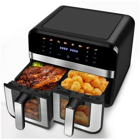 Oyajia oyajia air fryer 9L air fryer RA930DSV XXL, 2 separat gesteuerte Garkammern, 2800,00 W, tactile écran,