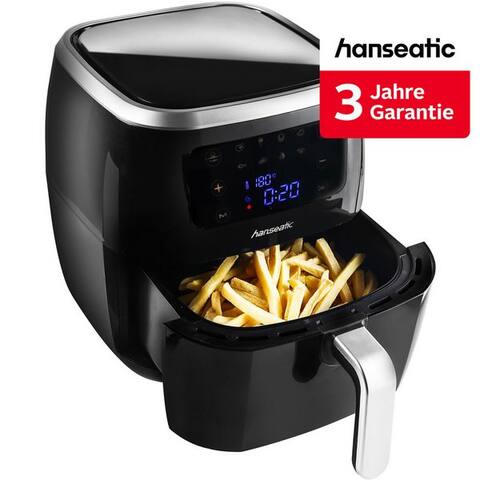 Hanseatic Hanseatic air fryer HFH1800-6BD, XXL 6 L, Dörrfunktion, 1800 W, inkl. 3 Jahre Herstellergarantie
