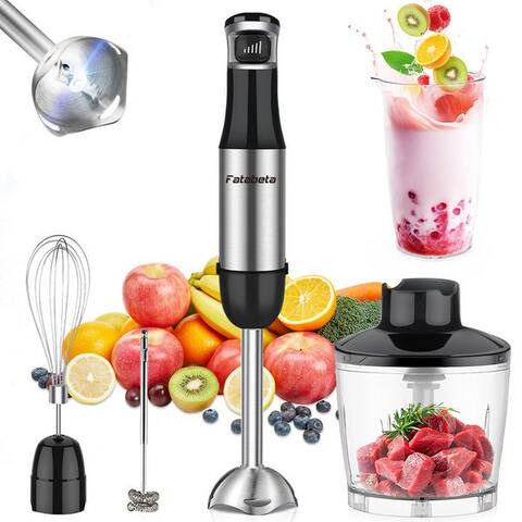 7Magic 7MAGIC Stabblender Elektrischer Stabblender Set 5 in 1 Pürierstab Edelstahl Handblender, 800 W, Stabblender