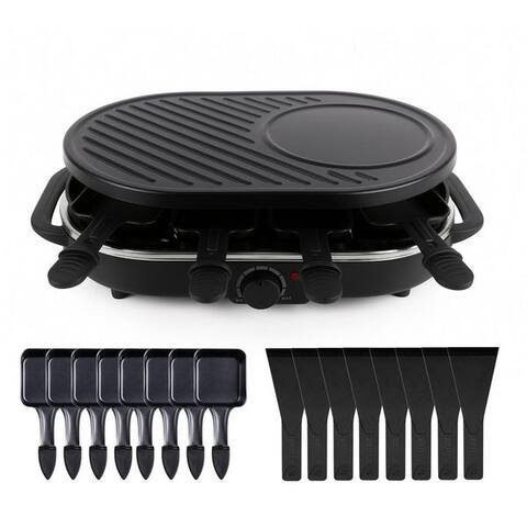 Haushalto HaushaltO raclette raclette Set pour 8x Personen - Grillplatte & Steinplatte, 8 raclettepfännchen, 1400,00 W,