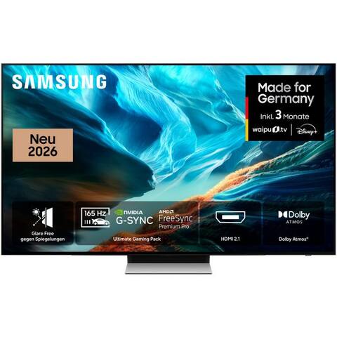 SAMSUNG GQ55S90HAE OLED-téléviseur (138 cm/55 pouces, 4K Ultra HD, TV connectée, Antireflexion avec Glare Free, OLED