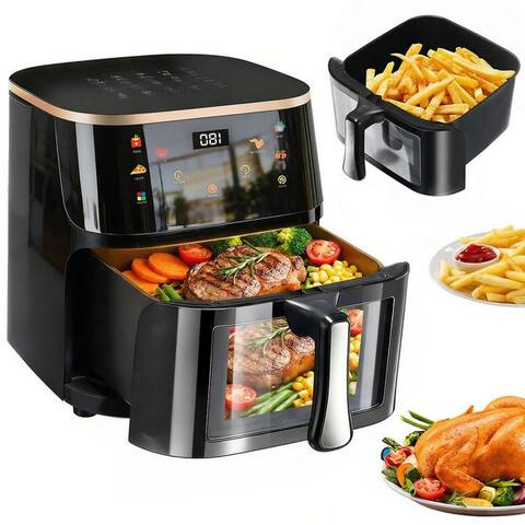 Oyajia oyajia air fryer XXL Airfryer 10L avec LED-Farbécran & Sichtfenster, 6 Programme, LED-tactilescreen in