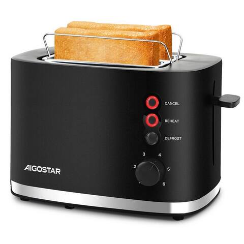 Aigostar Aigostar grille-pain grille-pain 2 Scheiben, extra breite Toastschlitze, 6 Bräunungsstufen,800W,