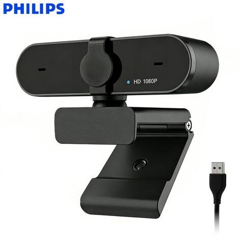 PHILIPS SPL6208, 1080P/30FPS/USB-webcam/Festbrennweite/Dual Mikrofone pour PC Full HD-webcam (Full FD, USB, avec