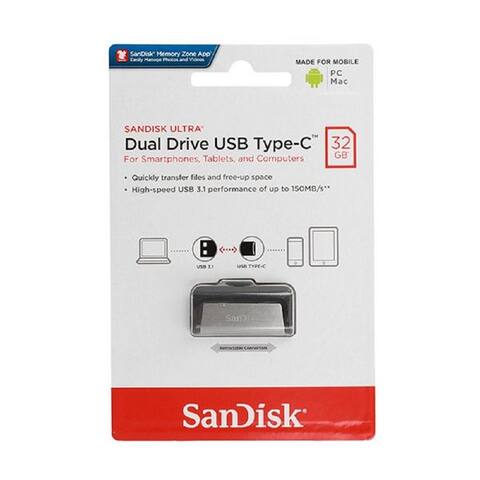 SANDISK SanDisk Ultra 32GB Dual USB Flash Laufwerk USB Typ C USB 3.1 USB-Flash-Laufwerk