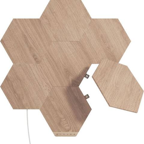 Nanoleaf nanoleaf LED Panel Wood Look, Dimmfunktion, LED fest integriert, Farbwechsler, Starter Kit - 7 PK, Modulares