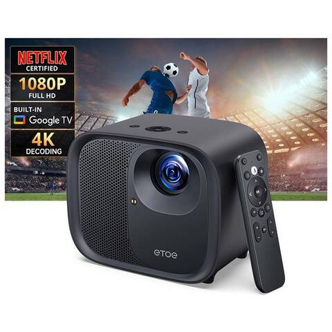 GOOGLE ETOE E3 Pro avec Google TV, 600 ANSI, native 1080p-résolution, 4K-Decodierung projecteur (3000:1, 1920 x 1080