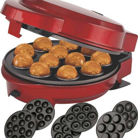 Epiq EPIQ Donut-Maker 3in1 Donut Muffin et PoPCake-Maker 3 wechselbare Backplatten Rouge, 700 W