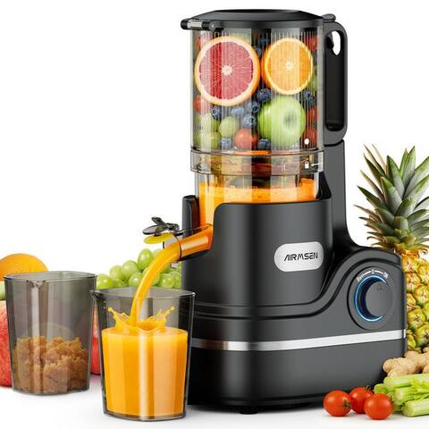 Airmsen Airmsen Slow Juicer avec 147MM Extra Großem Einfüllschacht, centrifugeuse Gemüse et Obst, 300 W, Leicht zu
