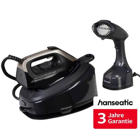 Hanseatic Hanseatic centrale vapeur et Dampfbürste, centrale vapeur 8 bar Dampfdruck, Abschaltautomatik, 1500 ml
