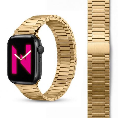 Nalia Bracelet pour montre connectée Apple montre 49mm/46/45/44/42(Serie 1-3), Edles Edelstahl Ersatzarmband / pour