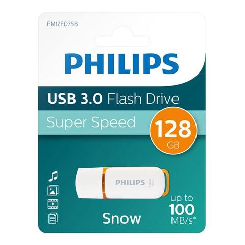 PHILIPS FM12FD75B/00 clé USB (USB 3.0, Lesegeschwindigkeit 100,00 MB/s, Sunrise Orange®, 128GB, USB3.0, LED, 1er Pack)