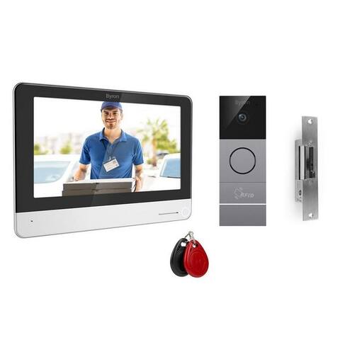 Byron Byron Video-Türsprechanlage (Einfamilienhaus, Türkommunikation, Türklingel keyless, 3-tlg., RFID