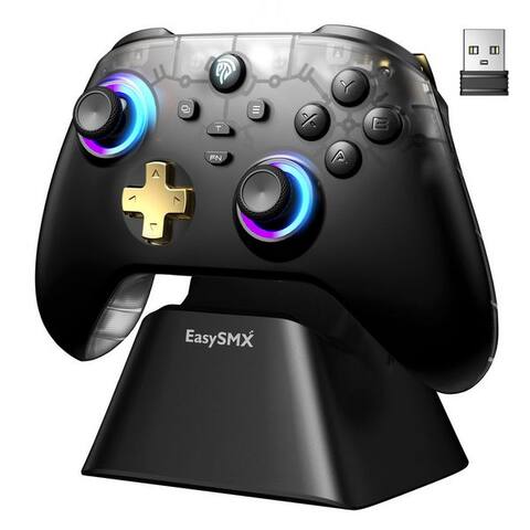 Anysun ANYSUN PC manette avec station de charge, manette PC sans fil Gaming-manette (avec Hall Joystick & Hall Trigge,