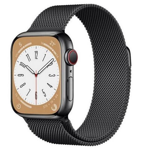 SmartUP Bracelet pour montre connectée pour Apple montre 11-1 / SE Ultra Metall Milanese Edelstahl Ersatzband,