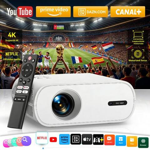 Zoomcat ZOOMCAT Mini projecteur 4K avec Offiziell zertifizierte App Mini-projecteur (20000 lm, 20000 : 1, 3840x2160,