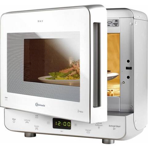Bauknecht BAUKNECHT micro-ondes MW 39 WSL, 13 l, Passt in jede Ecke, Dampfgaren, Heißluft & Crisp pour knusprige Pizza