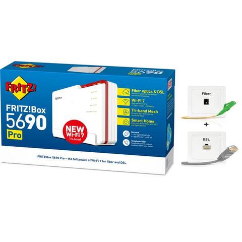 FRITZ ! FRITZ!Box 5690 Pro Wi-Fi 7 routeur pour Glasfaser Fiber & DSL Modem WiFi-routeur, Tri-Band WiFi inkl.