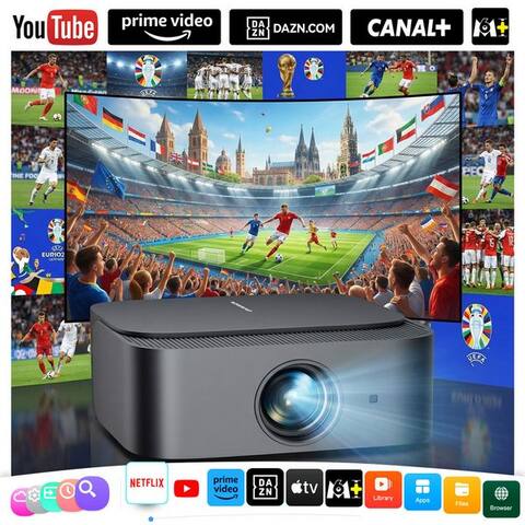 Zoomcat ZOOMCAT projecteur 4K avec Netflix Zertifizierung 2026 Upgrade UHD WiFi6 Heimkino projecteur (25000 : 1,