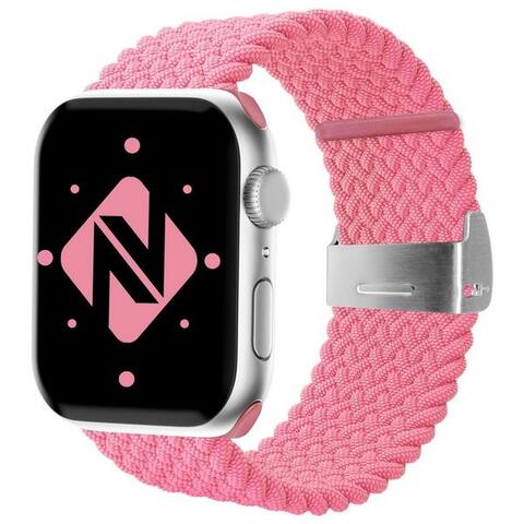 Nalia Bracelet pour montre connectée Apple montre 49mm/46/45/44/42(Serie 1-3), Flecht-Stoff Uhr Ersatzband /