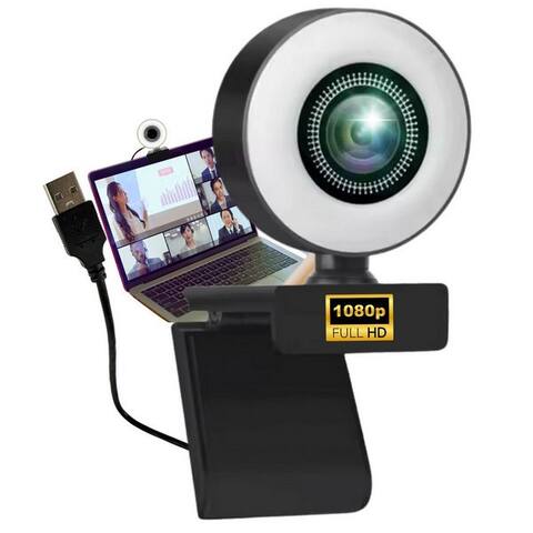 Tronicxl TronicXL webcam avec Ringlumière Full HD lampe USB PC caméra Konferenz Streaming Full HD-webcam (Full HD,