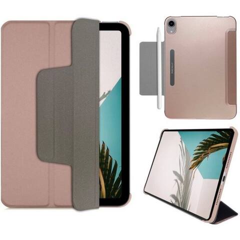 Macally Étui pour tablette Smart Case Pochette Book-Stand Cover Coque Rose, Standfunktion Magnet-Verschluss pour