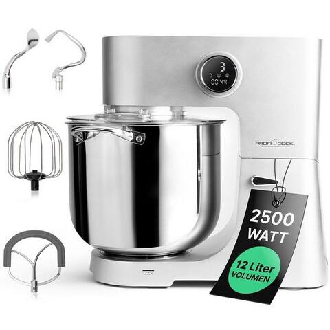 Proficook ProfiCook robot de cuisine PC-KM 1254, XXL 12L Schüssel, Knetmaschine avec 2500W Motor