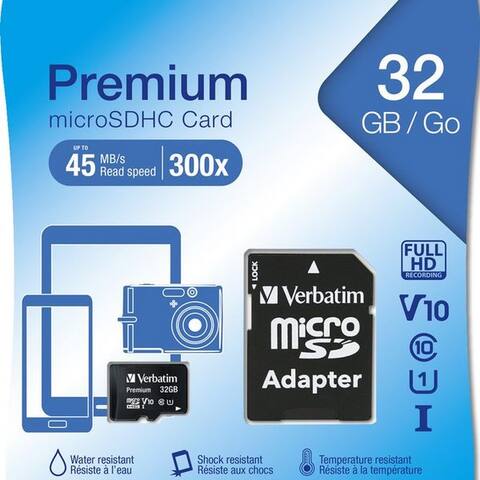 Verbatim Verbatim Verbatim Micro SDHC Karte 32GB carte mémoire Premium UHS-I Class 10 carte mémoire