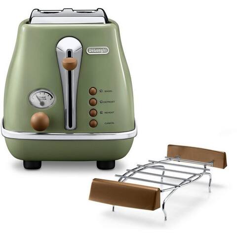 De'Longhi De'Longhi grille-pain Incona Vintage »CTOV 2103.BG«, 2 kurze Schlitze, 900 W, im Retro Look, Vert