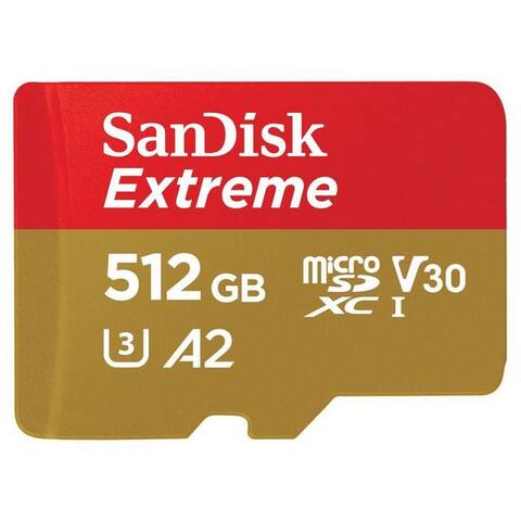 SANDISK microSDXC Extreme carte mémoire (512 GB, Video Speed Class 30 (V30)/UHS Speed Class 3 (U3)