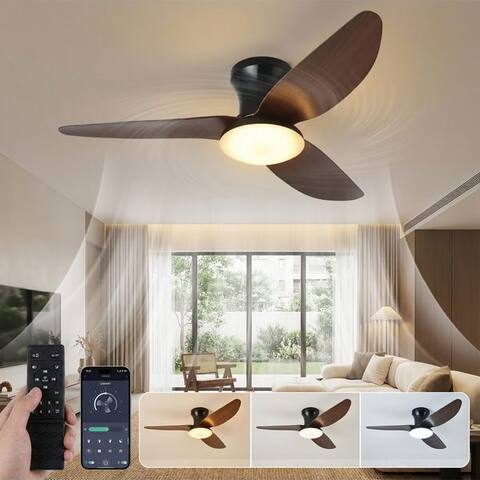 Sunicol Sunicol Deckenventilateur avec beleuchtung, Dimmbar Deckenlampe avec ventilateur, 6-Gang, Leiser, Timer, App