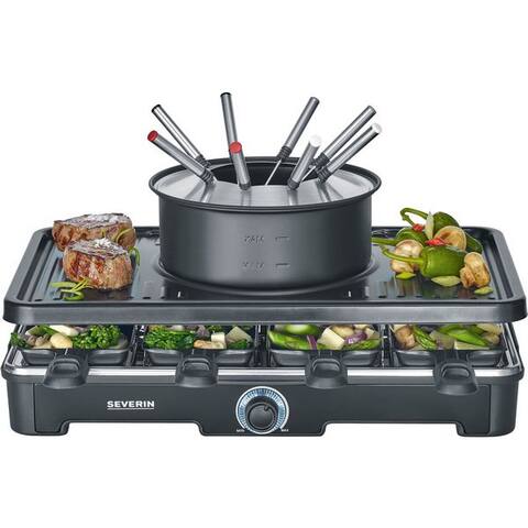 Severin Severin raclette et Fondue-Set RG 2347, 8 raclettepfännchen, 1400 W