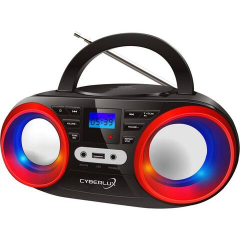 Cyberlux Cyberlux CL-810 tragbarer lecteur CD (CD, tragbar,Boombox,LED-Disco-Beleuchtung,FM radio avec MP3 USB)