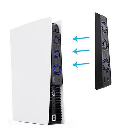 Kinsi KINSI PS5 Mainframe-Kühlgebläse,PS5 Cooling Lüfter,avec 3 ventilateuren manette (avec externem,USB-Anschluss)
