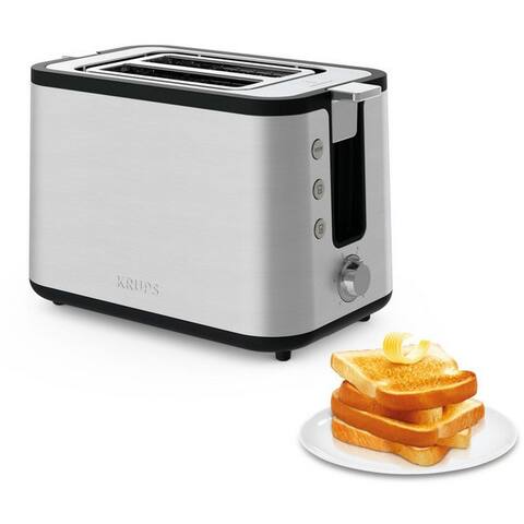 KRUPS grille-pain KH442D Control Line, 6 Bräunungsstufen, herausnehmbare Krümelschublade, 2 kurze Schlitze, pour 2