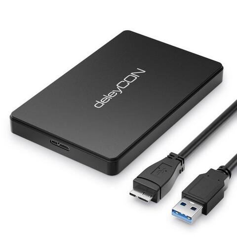 Deleycon deleyCON disque durn-Gehäuse deleyCON disque durngehäuse 2,5“ SATA3 HDD SSD 7mm & 9,5mm Micro-USB
