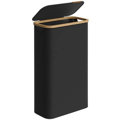 Songmics SONGMICS Wäschekorb avec Deckel, herausnehmbarer Wäschesack, Griffe aus Bambus, avec Deckel, 65 L,