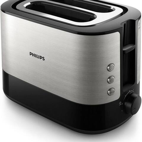 PHILIPS grille-pain HD2637/90 Viva Collection, 2 kurze Schlitze, pour 2 Scheiben, 950 W, Brötchenaufsatz,