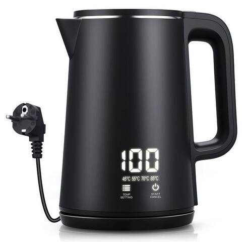 Ckeyin CkeyiN Pro bouilloire 304 Edelstahl,1.8L,avec 5 Temperaturregler,bouilloire Doppelwandig, 2200 W, 2200W, LCD
