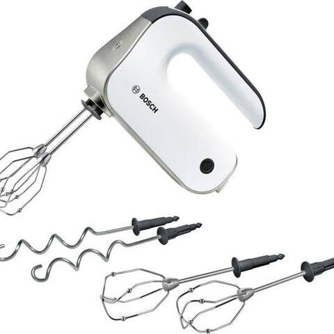BOSCH Handblender Styline MFQ4835DE, 2x Rührbesen, Knethaken Edelst., 5 Stufen, weiß, 575 W, Turbotaste, ergon.