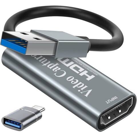Felixleo FELIXLEO Capture Card Papeaso 4K HDMI to USB Full HD 1080p V/G/S/OT silver Full HD-webcam