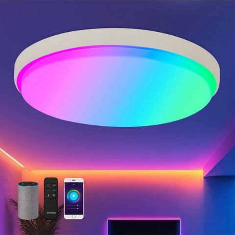 GOOGLE JDONG Deckenluminaire LED 30/40/50CM, RGB Deckenluminaire Ret 3000K-6500K, LED Deckenluminaire dimmbar,