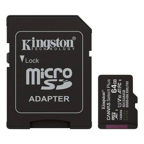 Kingston Kingston Canvas Select Plus carte mémoire (64 GB, 100 MB/s Lesegeschwindigkeit, stoß-/wasserfest,