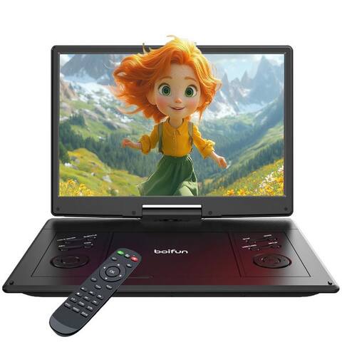 Boifun Boifun 15,7" Tragbarer DVD Player avec 14,1 pouces HD Schwenkbaren écran Portabler DVD-Player (1366*768